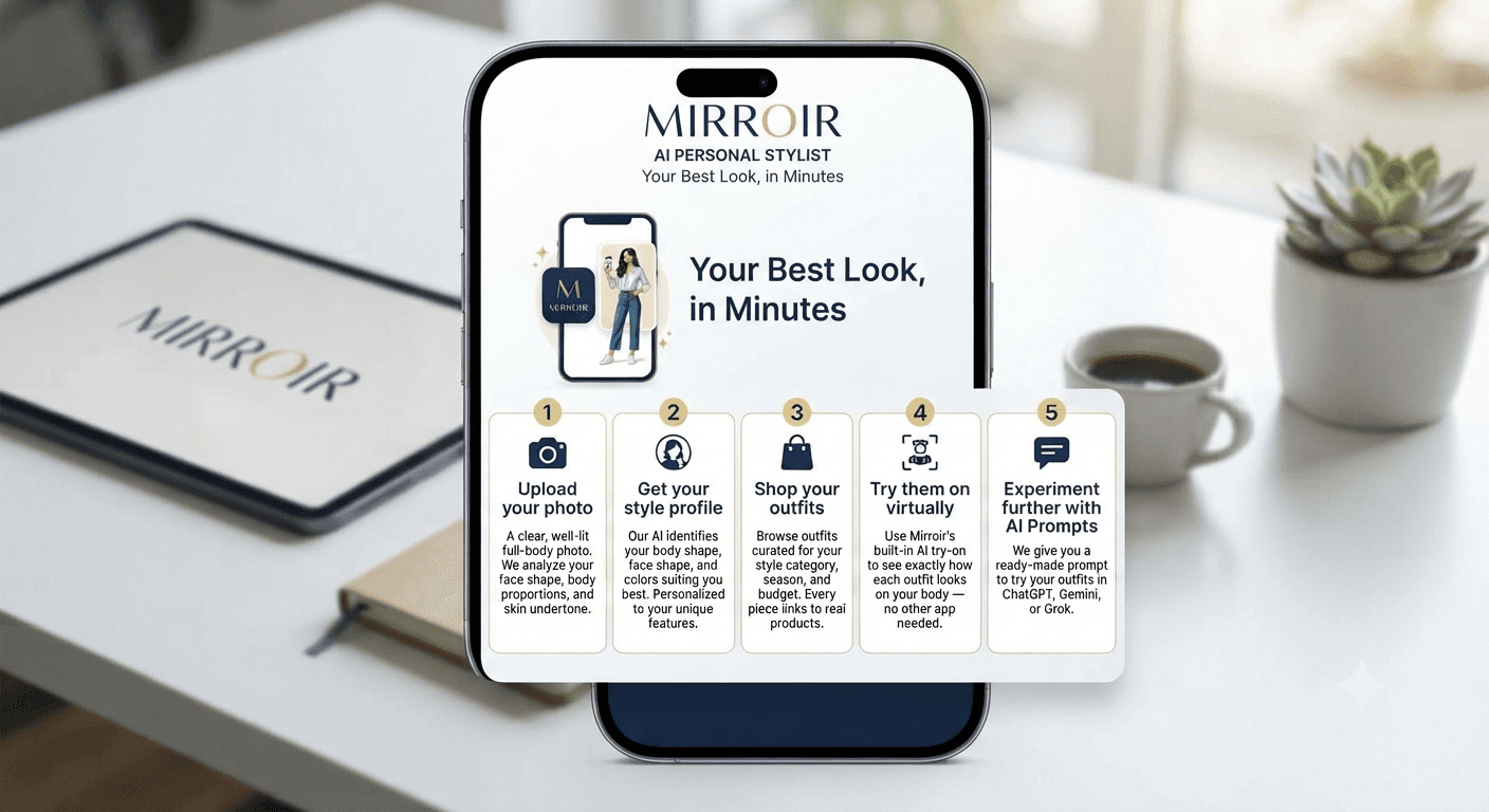 AI fashion recommendation engine interface showing personalized apparel suggestions