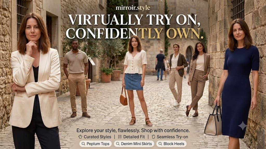 Mirroir — virtually try on, confidently own. AI-styled outfits for women and men